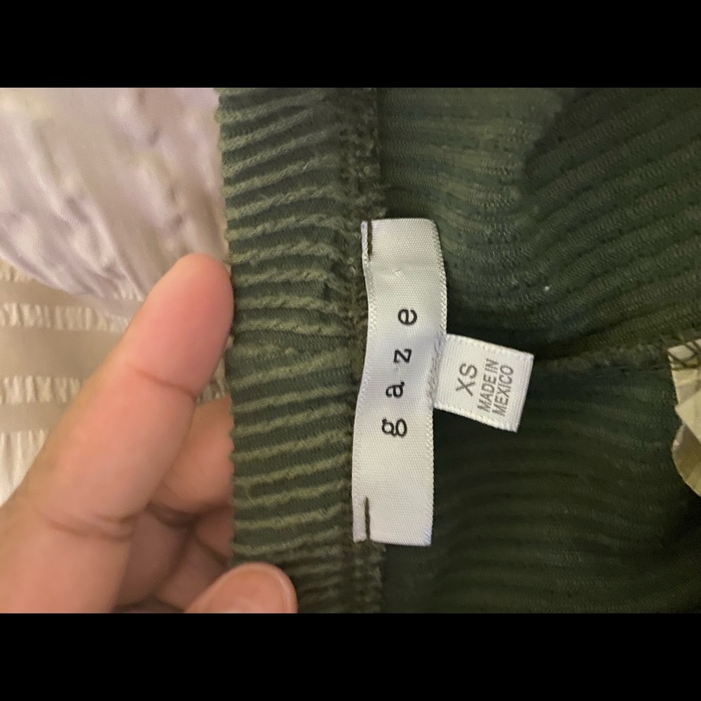 Green dress pants with slits